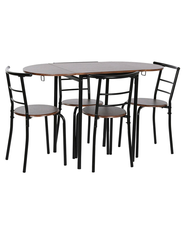 Rectangular dining table with four matching chairs from DKD Home Decor, measurements 121 x 55 x 78 cm, in a home kitchen setting.