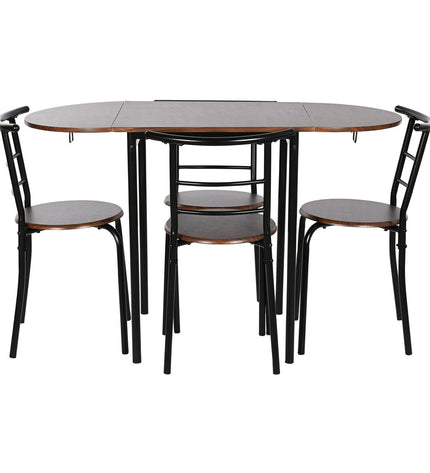 Dining table with four chairs in a modern style, DKD Home Decor, measuring 121x55x78 cm, suitable for home and kitchen use.