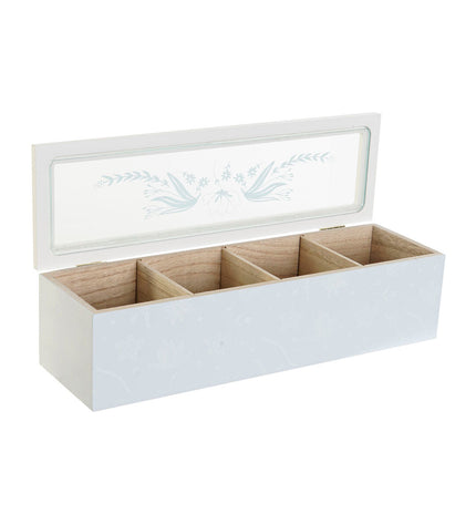 Set of three DKD Home Decor infusion boxes in blue, green, and lilac with crystal, wood, and MDF design for home and kitchen use.