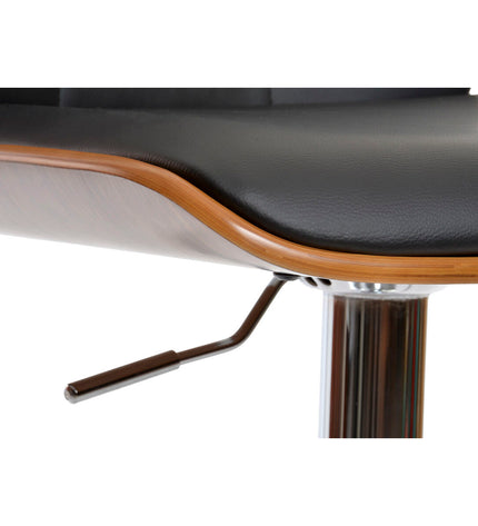 DKD Home Decor brown black silver-colored chair with wooden legs, measuring 50x52x121 cm, suitable for home and kitchen.
