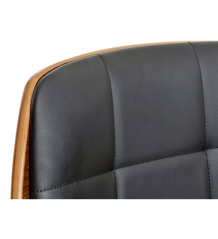 DKD Home Decor brown, black, and silver chair with wooden legs, measuring 50x52x121 cm, suitable for home and kitchen furniture.