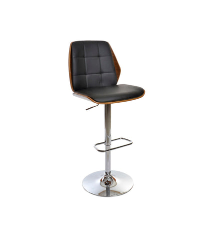 DKD Home Decor brown, black, and silver chair with wooden legs, measuring 50x52x121 cm, in a modern home interior setting.