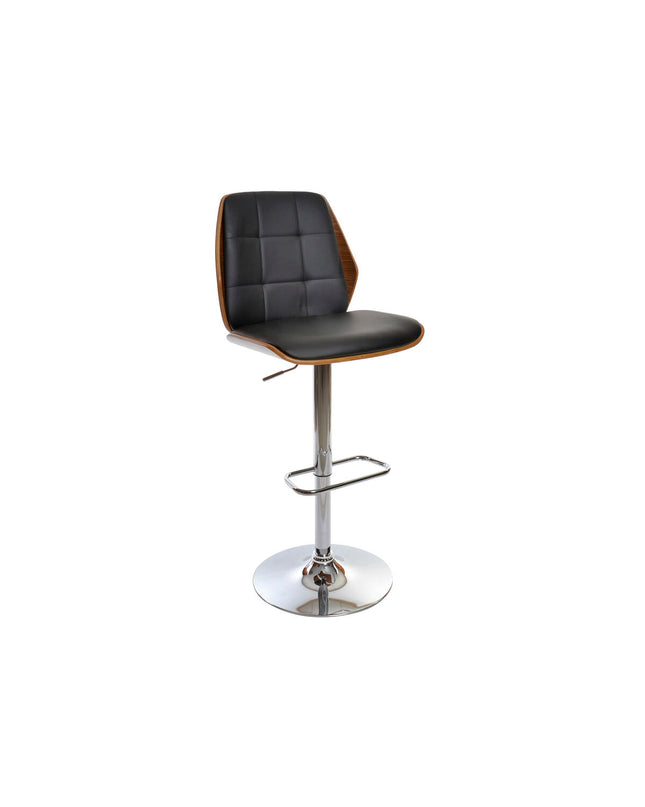 DKD Home Decor brown, black, and silver chair with wooden legs, measuring 50x52x121 cm, in a modern home interior setting.