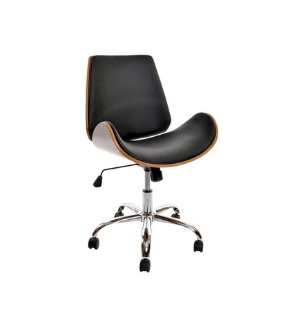 DKD Home Decor brown, black, and silver chair with wooden legs, measuring 52x58.5x98 cm, suitable for home and kitchen decor.