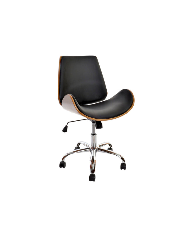 DKD Home Decor brown, black, and silver chair with wooden legs, measuring 52x58.5x98 cm, suitable for home and kitchen decor.