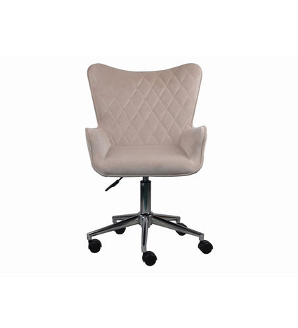 Cream-colored DKD Home Decor chair with silver accents, measuring 52 x 56.5 x 80 cm, suitable for home and kitchen furniture.