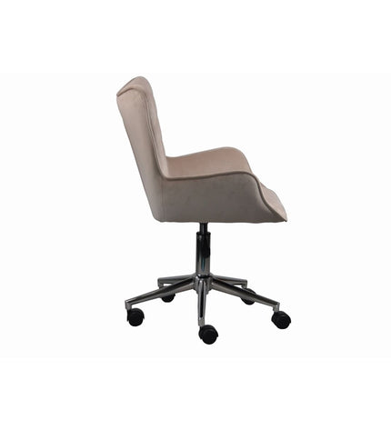 DKD Home Decor crème and zilverkleurige stoel with wooden legs, 52x56.5x80 cm, modern house and kitchen furniture.