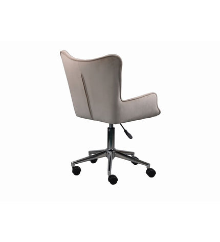 DKD Home Decor crème and silver-colored chair with wooden legs, measuring 52x56.5x80 cm, suitable for home and kitchen decor.