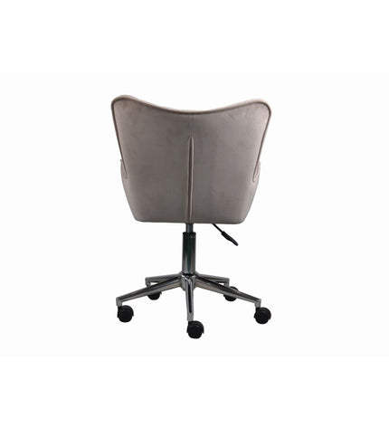 DKD Home Decor crème and zilverkleurige stoel with wooden legs, measuring 52 x 56.5 x 80 cm, modern furniture for home and kitchen.