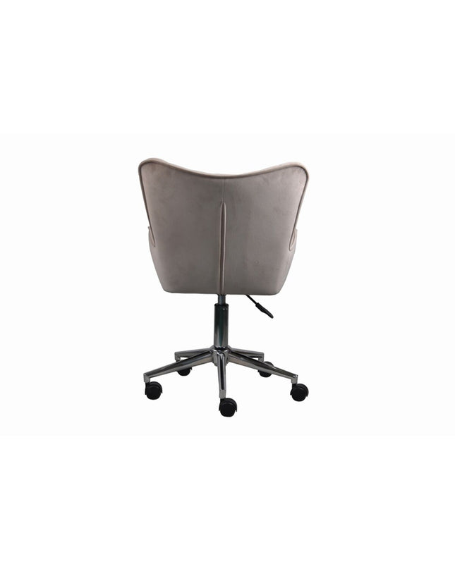 DKD Home Decor crème and zilverkleurige stoel with wooden legs, measuring 52 x 56.5 x 80 cm, modern furniture for home and kitchen.