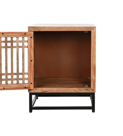 DKD Home Decor mango wood nightstand with 50x40x65 cm dimensions, featuring a natural finish and modern design.