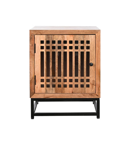 DKD Home Decor mango wood nightstand with 50x40x65 cm dimensions, featuring a natural finish and compact design for bedroom use.