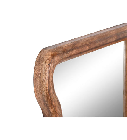 Home ESPRIT Wandspiegel in bruin mangohout, stadsdesign, measures 44 x 3 x 100 cm, with a sleek, modern frame for home decor.