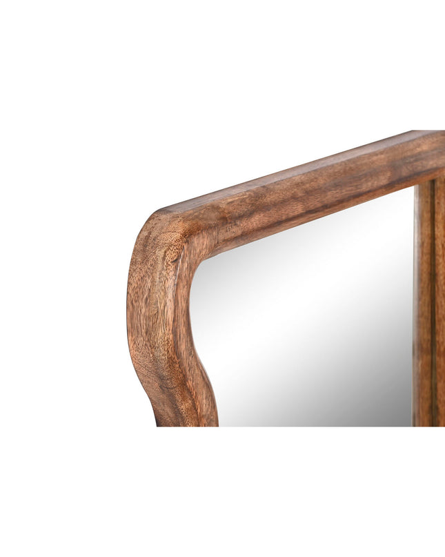 Home ESPRIT Wandspiegel in bruin mangohout, stadsdesign, measures 44 x 3 x 100 cm, with a sleek, modern frame for home decor.