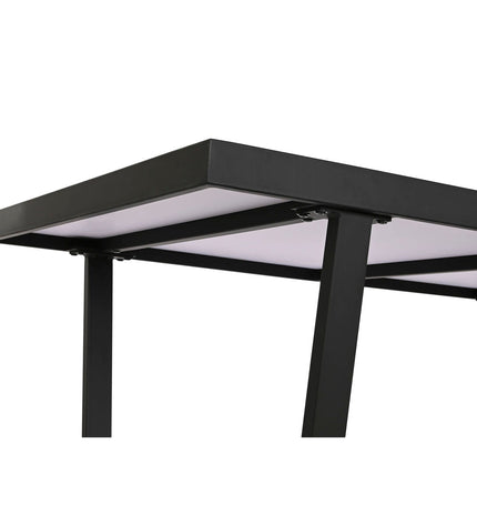 Home ESPRIT eettafel in wit en zwart met metalen frame, 150x80x75 cm, modern dining table for home and kitchen use.