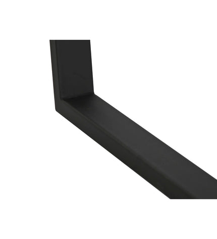 Home ESPRIT dining table with white tabletop and black metal legs, measuring 150x80x75 cm, suitable for modern kitchens and dining rooms.