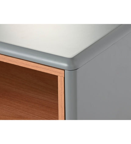 Home ESPRIT Nachtkastje in blauw en grijs met natuurlijk houten MDF, maat 48x40x55 cm, modern bedside table for bedroom.