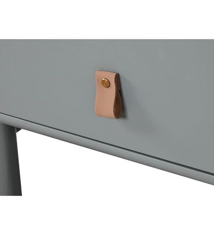 Home ESPRIT nightstand in blue-gray natural wood finish, MDF with dimensions 48x40x55 cm, suitable for bedroom or living space.