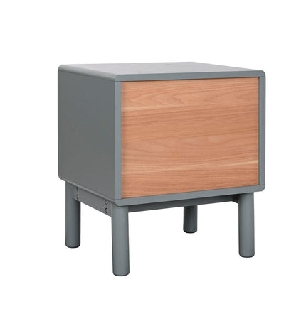 Home ESPRIT blauw grijs nachtkastje met natuurlijk hout, MDF, 48x40x55 cm, modern meubel voor huis en koken.