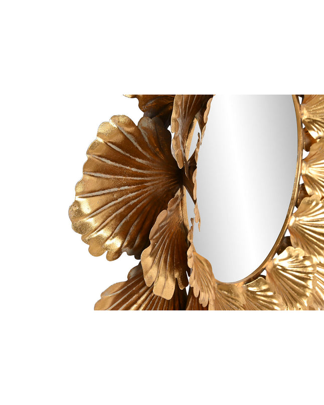 Home ESPRIT Wandspiegel with gold leaf plant design, 76.5 cm tall, decorative mirror for home interior decor.