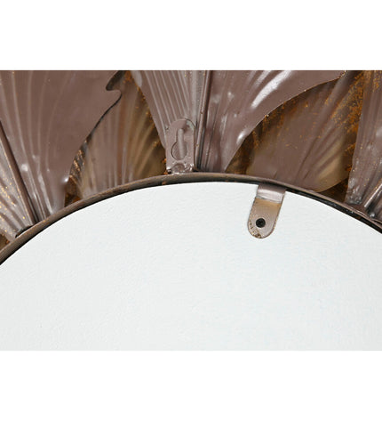 Home ESPRIT wall mirror with gold leaf plant design, measuring 76.5 cm tall for home decor and kitchen wall decoration.