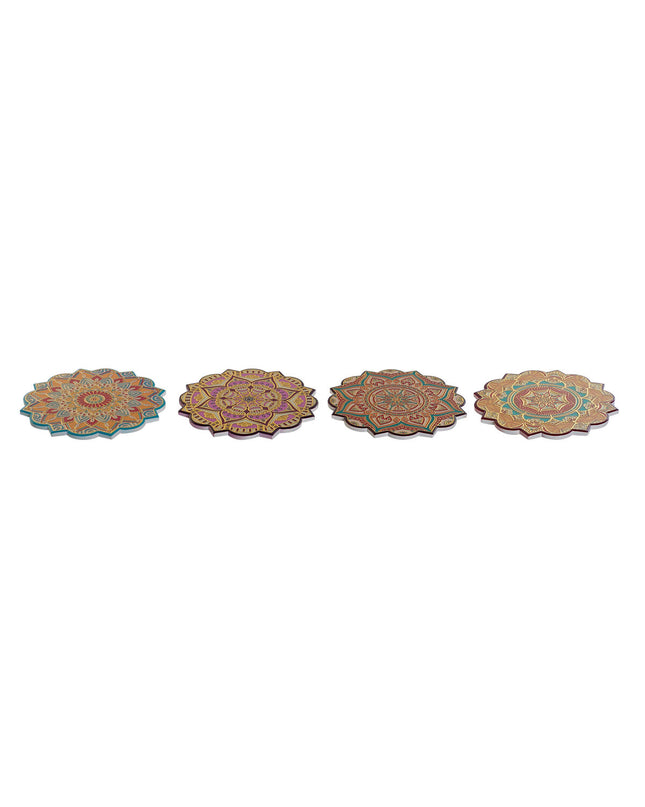Set of four Home ESPRIT Kurk Dolomite placemats, 20x20 cm, natural cork material, perfect for coffee and tea tables.