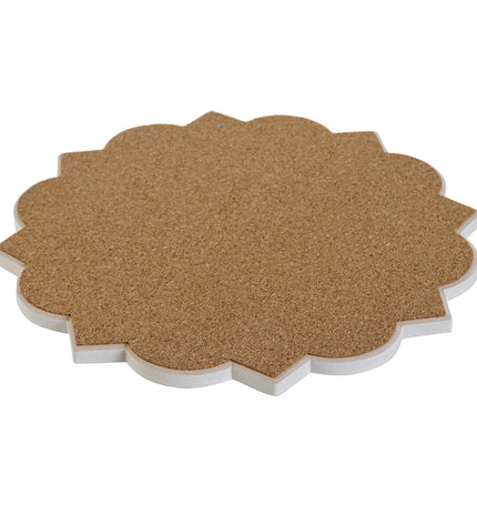 Home ESPRIT Kurk Dolomite placemats, set of 4, 20x20 cm, made of cork and dolomite for kitchen and coffee table use.