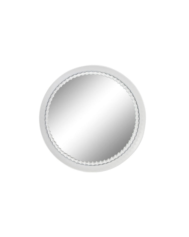 Home ESPRIT Wandspiegel in wit, 85.5 cm tall, decorative mirror for home decor, with sleek rectangular design.