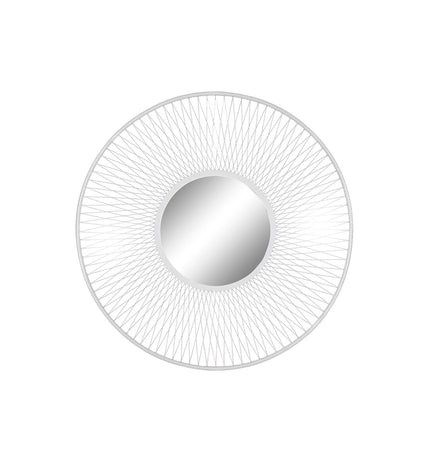 Home ESPRIT Wandspiegel Wit Stads, 90x2x90 cm, modern rectangular mirror for home decor in a bright white finish.