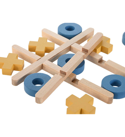 Home ESPRIT Tic Tac Toe game, drie-in-een-rij speelgoed with 18x6x3 cm size, featuring colorful game pieces and compact design.