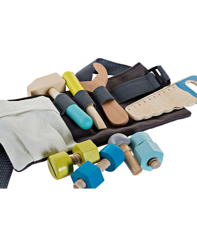 Home ESPRIT speelgoedgereedschap set with toy hammer, screwdriver, and tools in a colorful imitation play set.