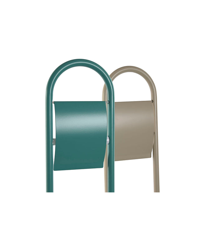 Home ESPRIT toilet paper holder set in turquoise metal, wall-mounted bathroom accessories, 30x16x78.5 cm, set of two.