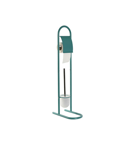 Home ESPRIT turquoise metal toilet roll holders, set of 2, for bathroom decor and functionality, measuring 30 x 16 x 78.5 cm.