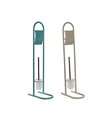 Home ESPRIT turquoise metal toilet roll holder set with two wall-mounted racks, 78.5 cm tall, for bathroom organization.