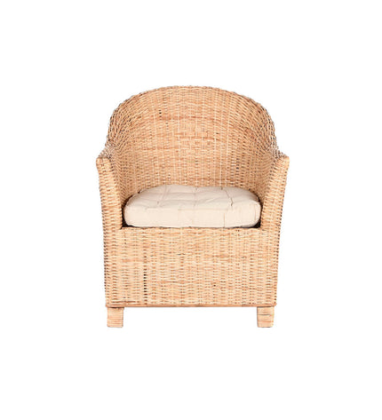 Home ESPRIT natural dining chair with wooden frame, 69x70x85 cm, featuring a comfortable seat and backrest in a stylish design.