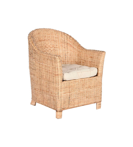 Home ESPRIT natural dining chair with wooden legs, 69x70x85 cm, featuring a comfortable upholstered seat and modern design.