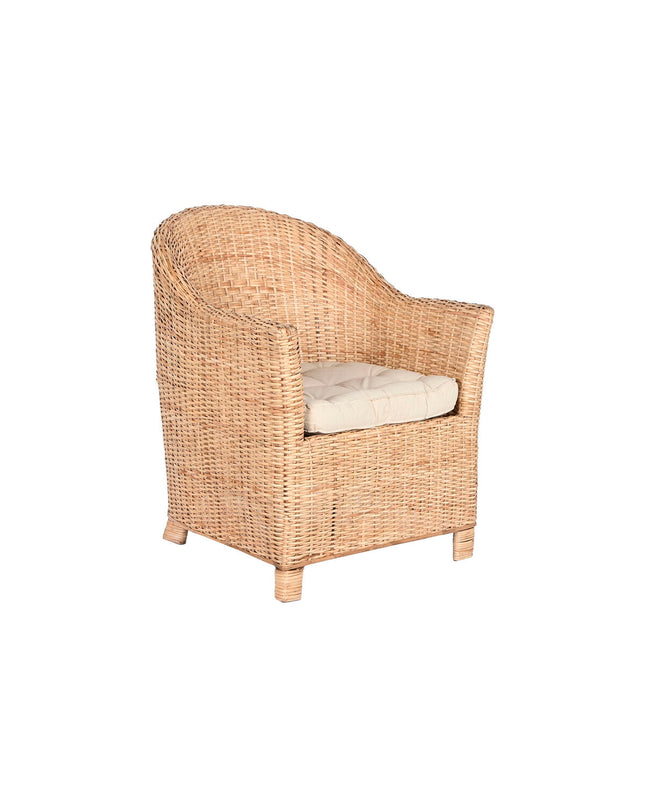 Home ESPRIT natural dining chair with wooden legs, 69x70x85 cm, featuring a comfortable upholstered seat and modern design.