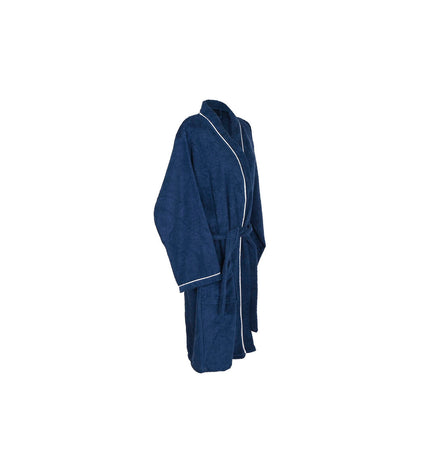 Home ESPRIT men's blue cotton bathrobe, cozy and comfortable, suitable for home and bathroom use.