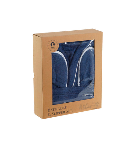 Blue women's home spa robe by Home ESPRIT, designed for comfort and relaxation in the bathroom or at home.