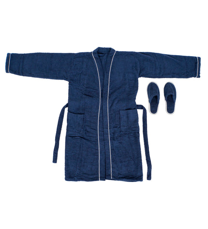 Home ESPRIT blue women's bathrobe, cozy house and kitchen wear, soft fabric with a comfortable fit, suitable for relaxing at home