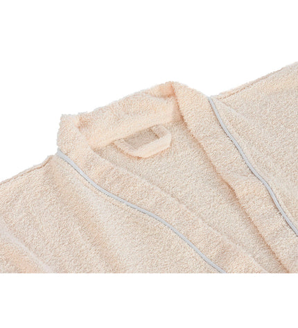 Home ESPRIT crème katoen heren kamerjas, huis en bad, soft fabric with front pockets and tie belt, comfortable loungewear.