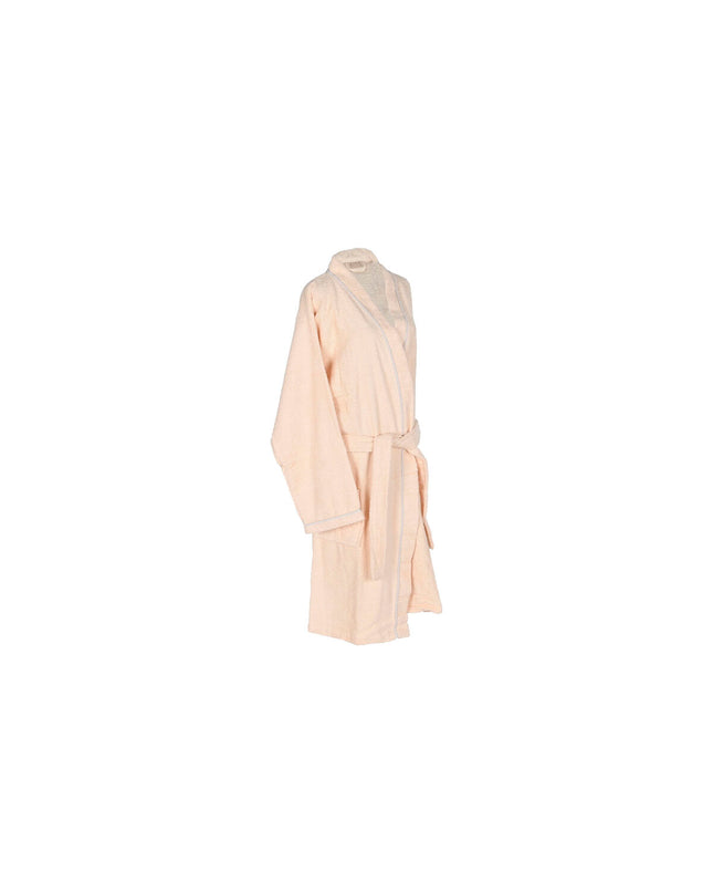 Home ESPRIT men's crème cotton bathrobe for home and cooking, shown hanging with soft fabric and cozy design.