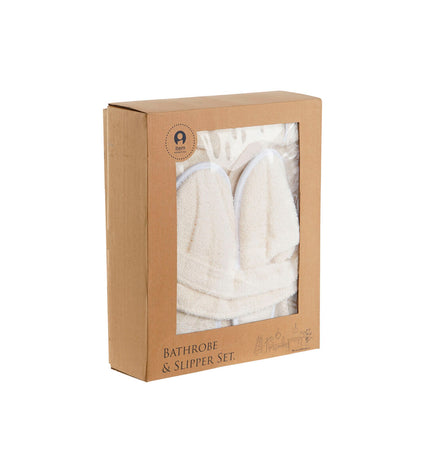 Home ESPRIT crème bathrobe for women, 400 g/m², showing soft fabric with a relaxed fit and cozy design.