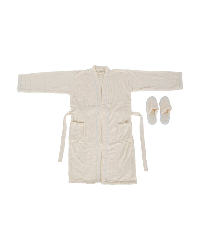 Home ESPRIT crème vrouw kamerjas with soft, plush fabric, designed for home comfort and lounge wear.