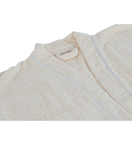 Home ESPRIT crème kamerjas for women, soft 400 g/m², used in home and bathroom settings, shown in a cozy, plush fabric.
