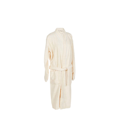 Home ESPRIT crème Kamerjas for home and bath, 400 g/m², shown in a cozy bathroom setting with soft fabric texture.