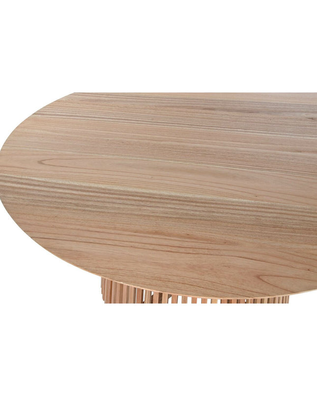 Home ESPRIT eettafel in natuurlijk Mindi hout, 150x150x75 cm, showing the rectangular dining table with a smooth wooden surface and sturdy legs.