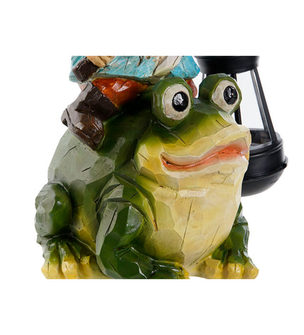 Pair of colorful Home ESPRIT outdoor garden trolls with red and green details, measuring 20 x 17.8 x 32 cm each.