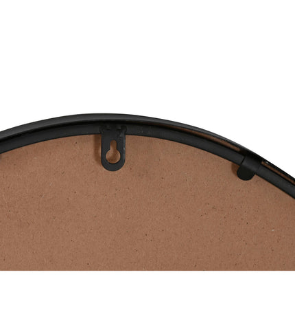Home ESPRIT black metal wall mirror, modern design, 60x78 cm, ideal for home decor and kitchen spaces.