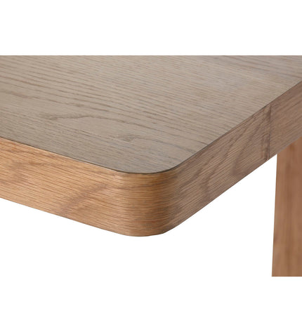 Home ESPRIT Eettafel in naturel Ek wood, rectangular dining table measuring 210.5 x 101 x 77 cm, with a smooth wooden surface.